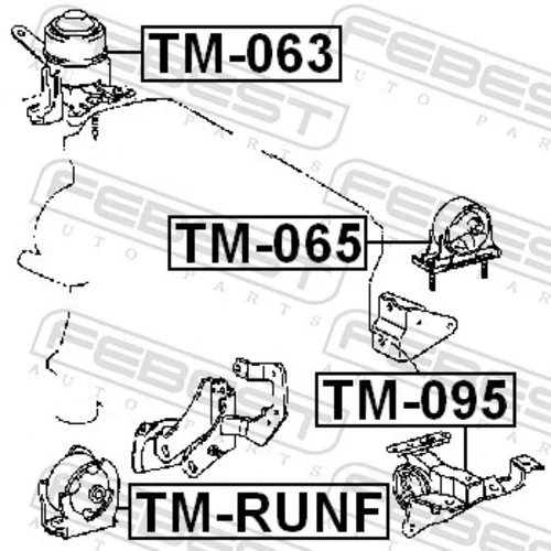 Uloženie motora TM-RUNF /FEBEST/ - obr. 1
