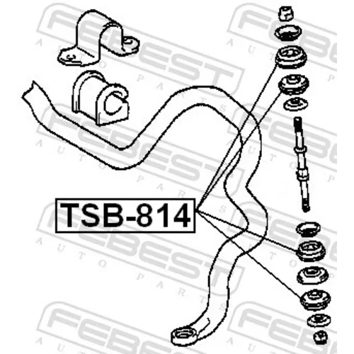 Uloženie vzpery nápravy TSB-814 /FEBEST/ - obr. 1