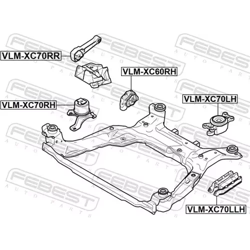 Uloženie motora VLM-XC70LH /FEBEST/ - obr. 1