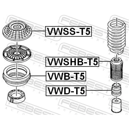 Doraz odpruženia VWD-T5 /FEBEST/ - obr. 1