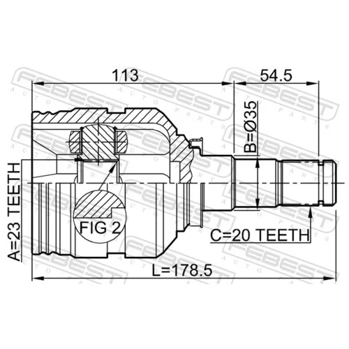 Sada kĺbov hnacieho hriadeľa 0111-ST220LH /FEBEST/ - obr. 1