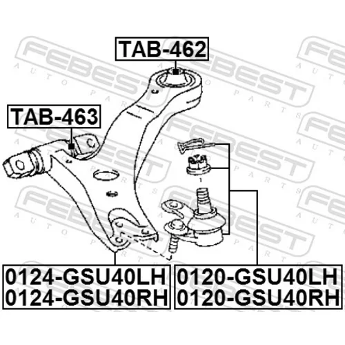 Rameno zavesenia kolies 0124-GSU40LH /FEBEST/ - obr. 1