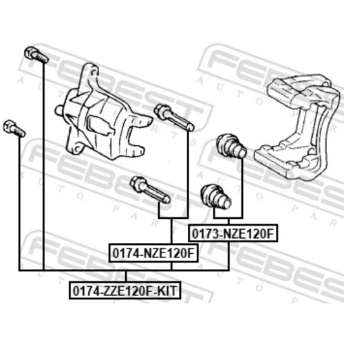 Vodiaci čap brzdového strmeňa 0174-ZZE120F-KIT /FEBEST/ - obr. 1