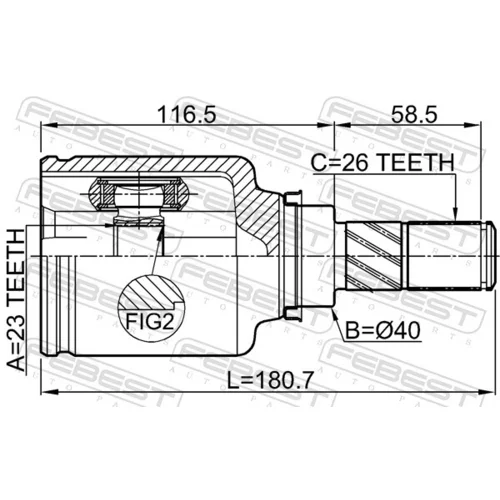 Sada kĺbov hnacieho hriadeľa 0211-F15E /FEBEST/ - obr. 1