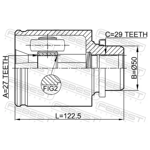 Sada kĺbov hnacieho hriadeľa 0211-Z51RH /FEBEST/ - obr. 1