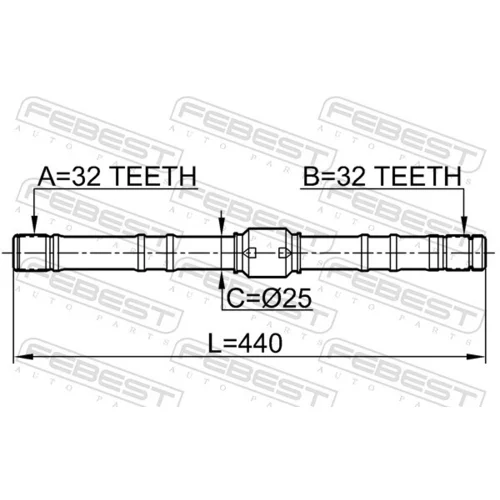 Hnací hriadeľ 0212-SR20RH /FEBEST/ - obr. 1