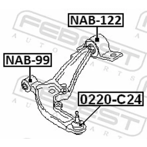 Zvislý/nosný čap 0220-C24 /FEBEST/ - obr. 1