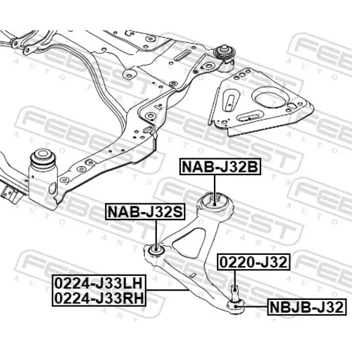 Rameno zavesenia kolies 0224-J33RH /FEBEST/ - obr. 1