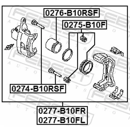 Brzdový strmeň 0277-B10FR /FEBEST/ - obr. 1