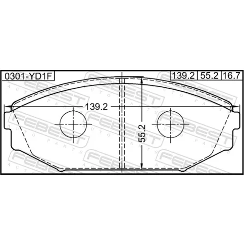 Sada brzdových platničiek kotúčovej brzdy 0301-YD1F /FEBEST/ - obr. 1