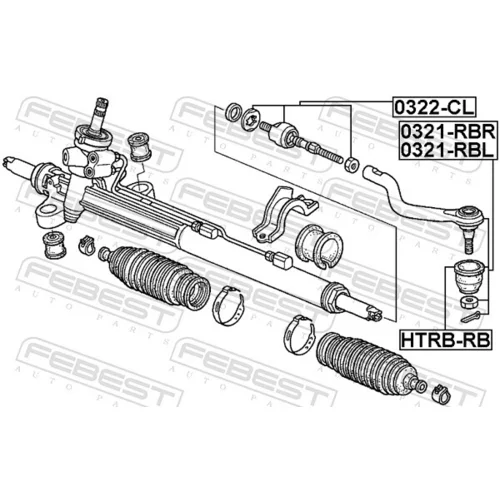Hlava/čap spojovacej tyče riadenia 0321-RBL /FEBEST/ - obr. 1