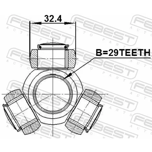 Trojkríž hnacieho hriadeľa 0416-CY2 /FEBEST/ - obr. 1