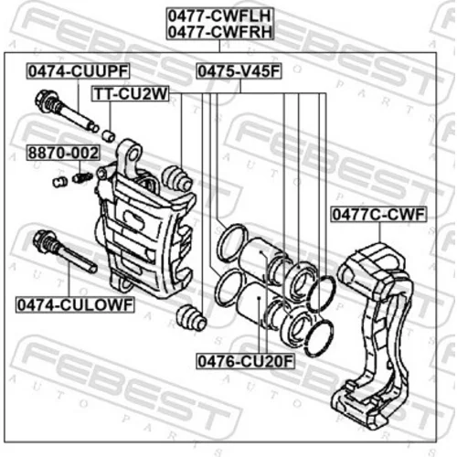 Brzdový strmeň 0477-CWFRH /FEBEST/ - obr. 1