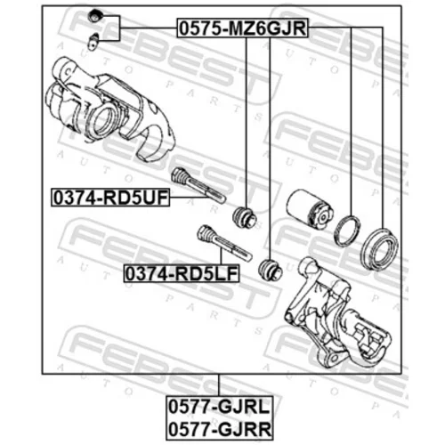 Brzdový strmeň 0577-GJRL /FEBEST/ - obr. 1