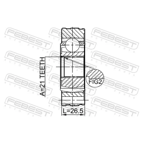 Kĺbový hriadeľ 0711-JB416SHA /FEBEST/ - obr. 1