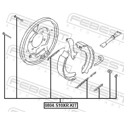 Sada príslušenstva čeľustí parkovacej brzdy 0804-S10XR-KIT /FEBEST/ - obr. 1