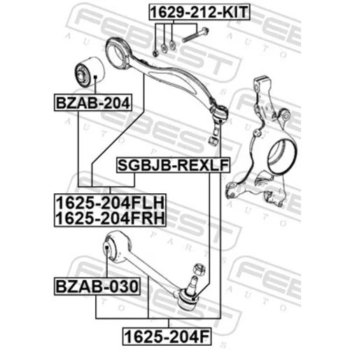 Rameno zavesenia kolies 1625-204FRH /FEBEST/ - obr. 1