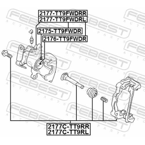 Brzdový strmeň 2177-TT9FWDRL /FEBEST/ - obr. 1