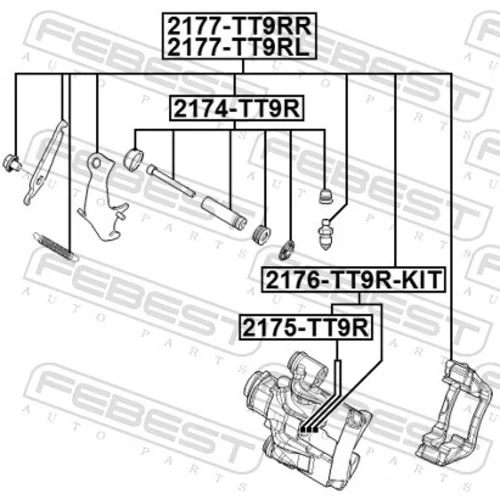 Brzdový strmeň 2177-TT9RR /FEBEST/ - obr. 1