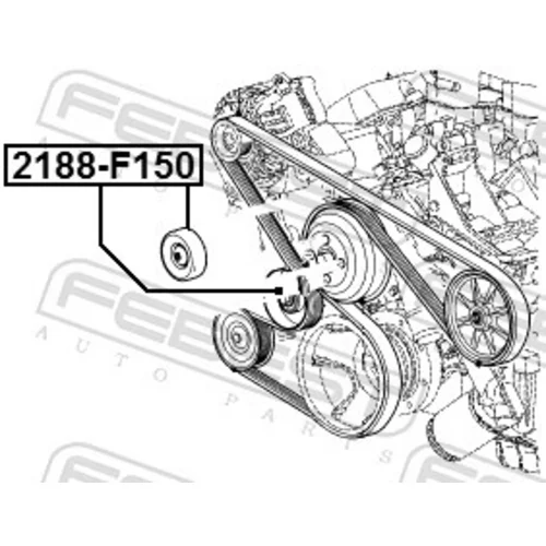 Vratná/vodiaca kladka rebrovaného klinového remeňa 2188-F150 /FEBEST/ - obr. 1