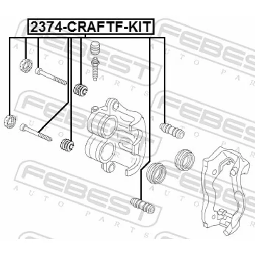 Vodiaci čap brzdového strmeňa 2374-CRAFTF-KIT /FEBEST/ - obr. 1
