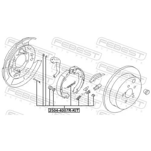 Sada príslušenstva čeľustí parkovacej brzdy 2504-4007R-KIT /FEBEST/ - obr. 1