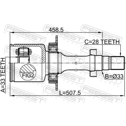 Sada kĺbov hnacieho hriadeľa 3511-SX11RH /FEBEST/ - obr. 1