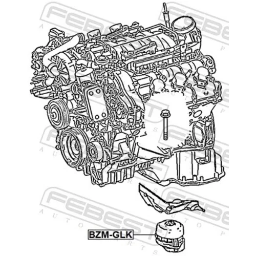 Uloženie motora BZM-GLK /FEBEST/ - obr. 1