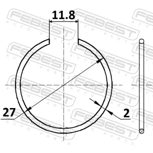 Poistný krúžok CC-1-27X2 /FEBEST/ - obr. 1
