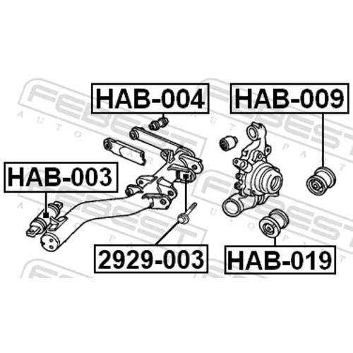 Uloženie riadenia HAB-003 /FEBEST/ - obr. 1