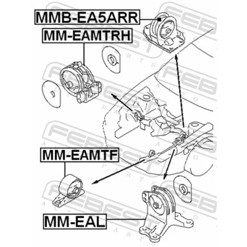 Uloženie motora MMB-EA5ARR /FEBEST/ - obr. 1