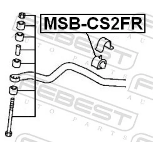 Uloženie priečneho stabilizátora MSB-CS2FR /FEBEST/ - obr. 1