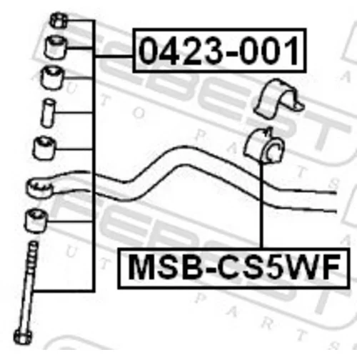 Uloženie priečneho stabilizátora MSB-CS5WF /FEBEST/ - obr. 1