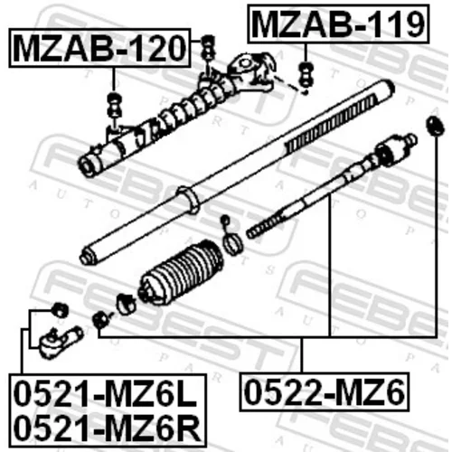 Uloženie prevodovky riadenia MZAB-120 /FEBEST/ - obr. 1