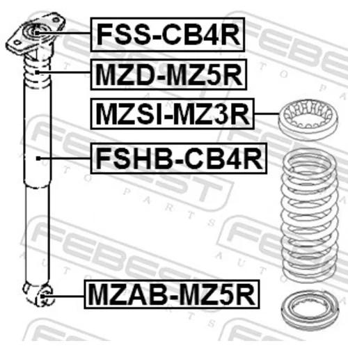 Puzdro, tlmič MZAB-MZ5R /FEBEST/ - obr. 1