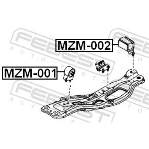 Uloženie motora MZM-001 /FEBEST/ - obr. 1