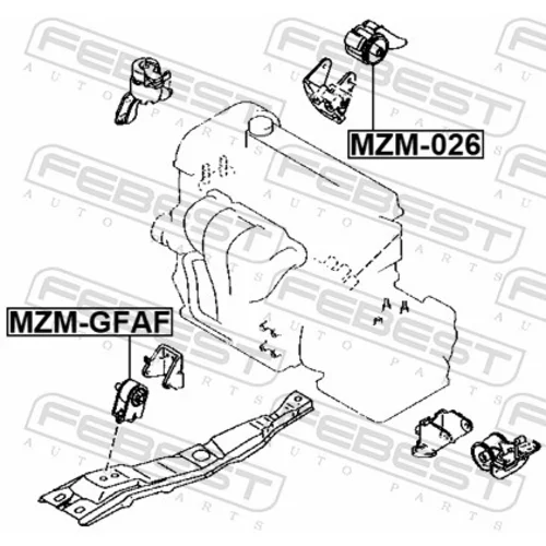 Uloženie motora MZM-026 /FEBEST/ - obr. 1