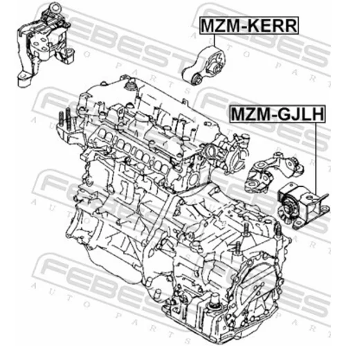 Uloženie motora MZM-GJLH /FEBEST/ - obr. 1