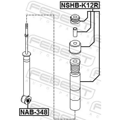 Puzdro, tlmič NAB-348 /FEBEST/ - obr. 1