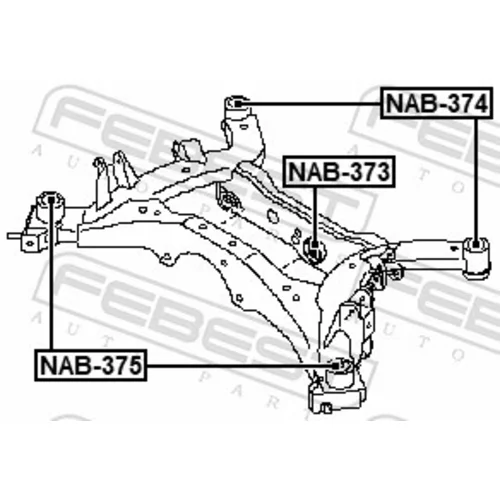 Uloženie tela nápravy NAB-374 /FEBEST/ - obr. 1