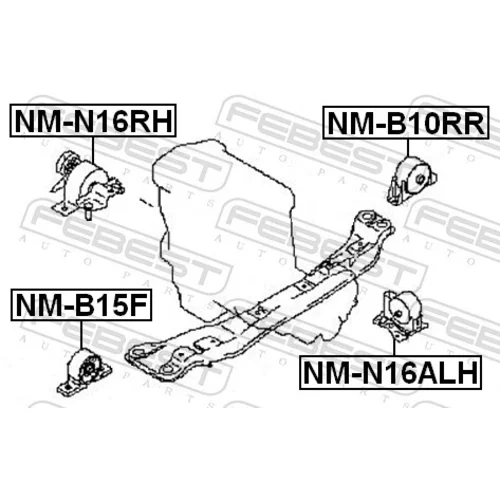 Uloženie motora NM-B10RR /FEBEST/ - obr. 1