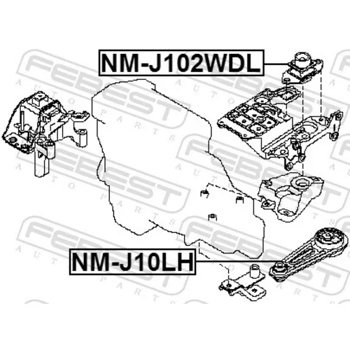 Uloženie manuálnej prevodovky NM-J102WDL /FEBEST/ - obr. 1