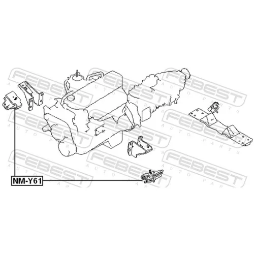 Uloženie motora NM-Y61 /FEBEST/ - obr. 1