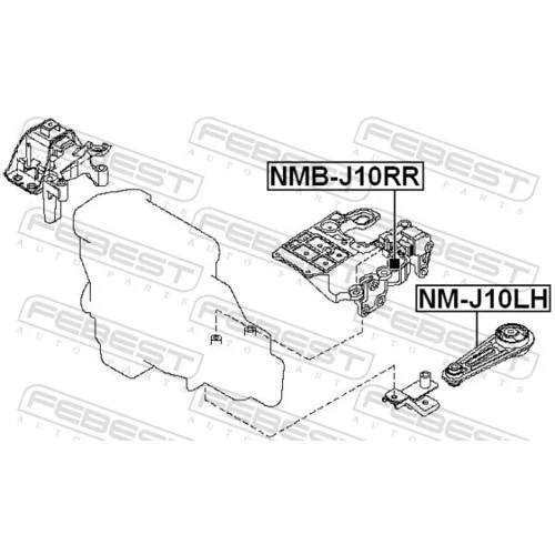 Uloženie automatickej prevodovky NMB-J10RR /FEBEST/ - obr. 1