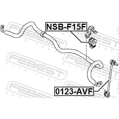 Uloženie priečneho stabilizátora NSB-F15F /FEBEST/ - obr. 1