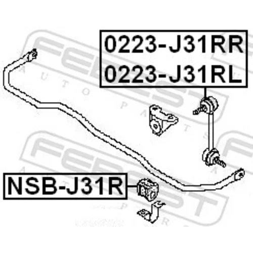 Uloženie priečneho stabilizátora NSB-J31R /FEBEST/ - obr. 1