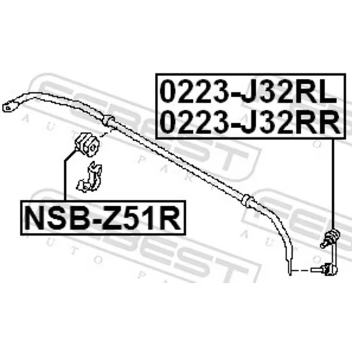 Uloženie priečneho stabilizátora NSB-Z51R /FEBEST/ - obr. 1