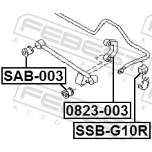 Uloženie priečneho stabilizátora SSB-G10R /FEBEST/ - obr. 1