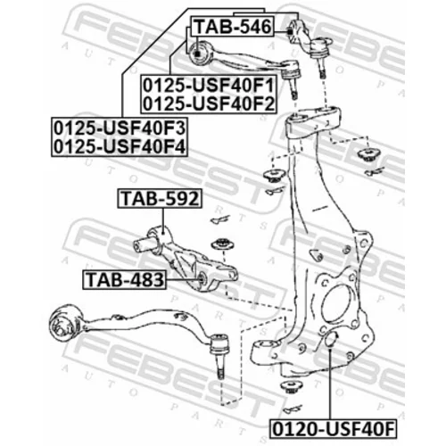 Uloženie riadenia TAB-592 /FEBEST/ - obr. 1