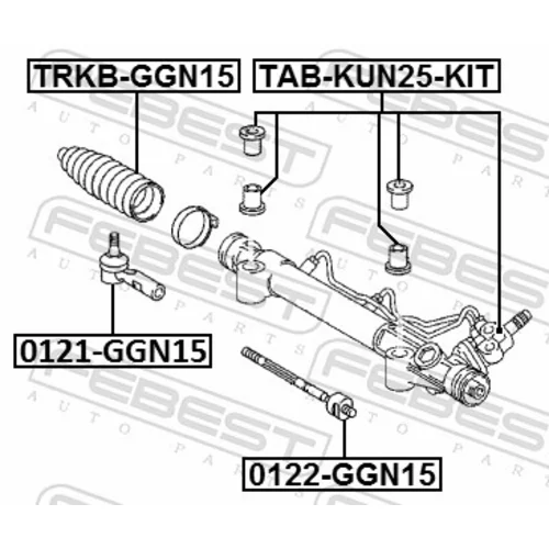 Uloženie prevodovky riadenia TAB-KUN25-KIT /FEBEST/ - obr. 1